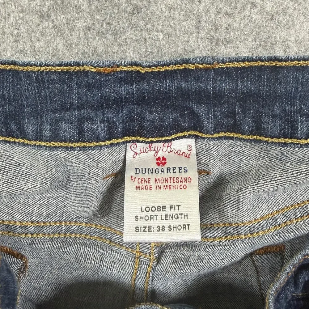 Vintage Y2K Lucky Brand Jeans Mens 38 Short Dark Wash Loose Fit Stretch Denim